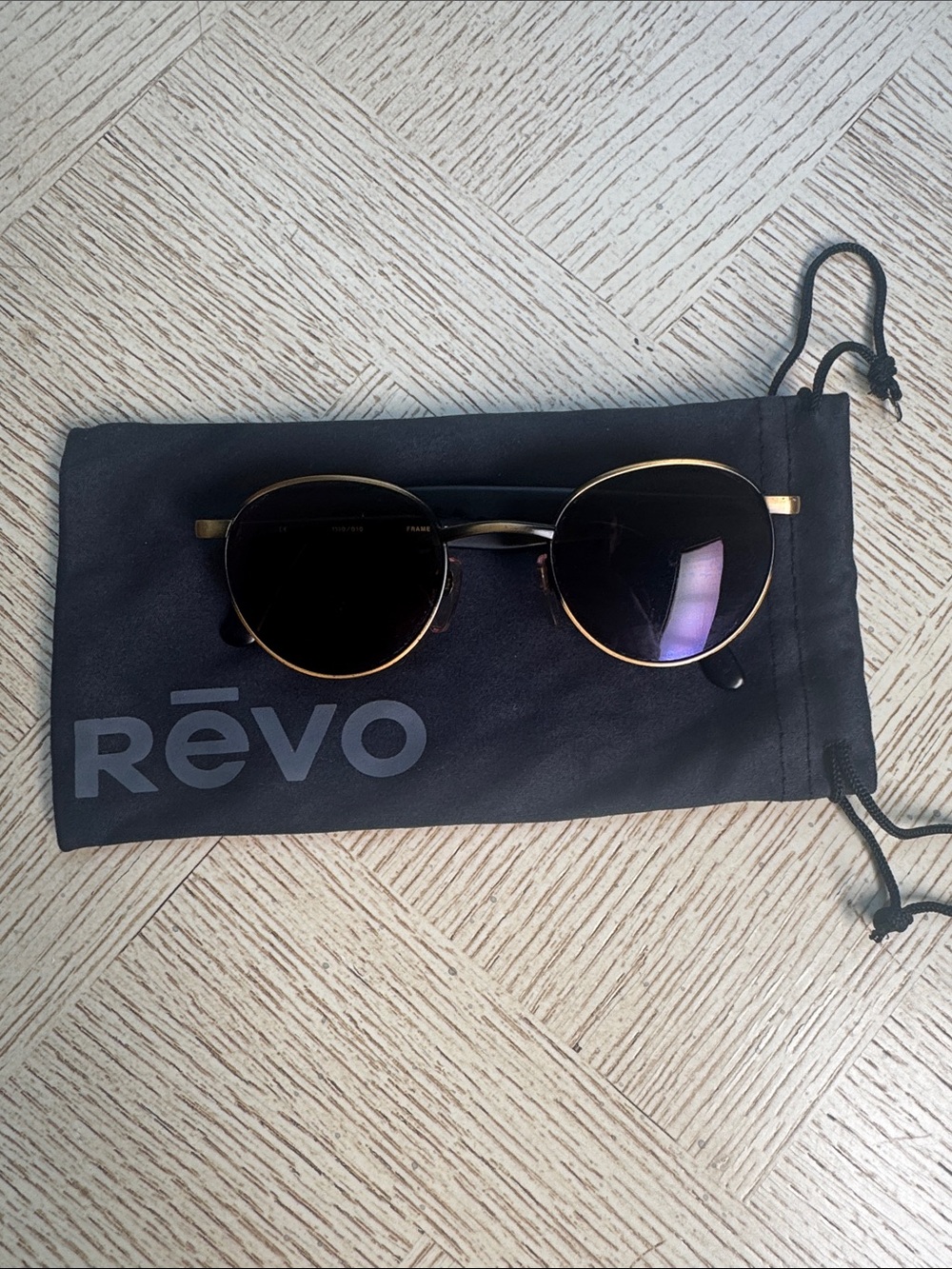 Vintage Revo JAPAN A1110/010 Bronze Black Frame Sunglasses with Purple Lenses